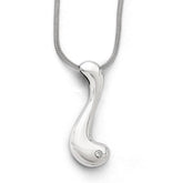 Sophia Jewelers White Sterling Silver Diamond Necklace with Natural Charm